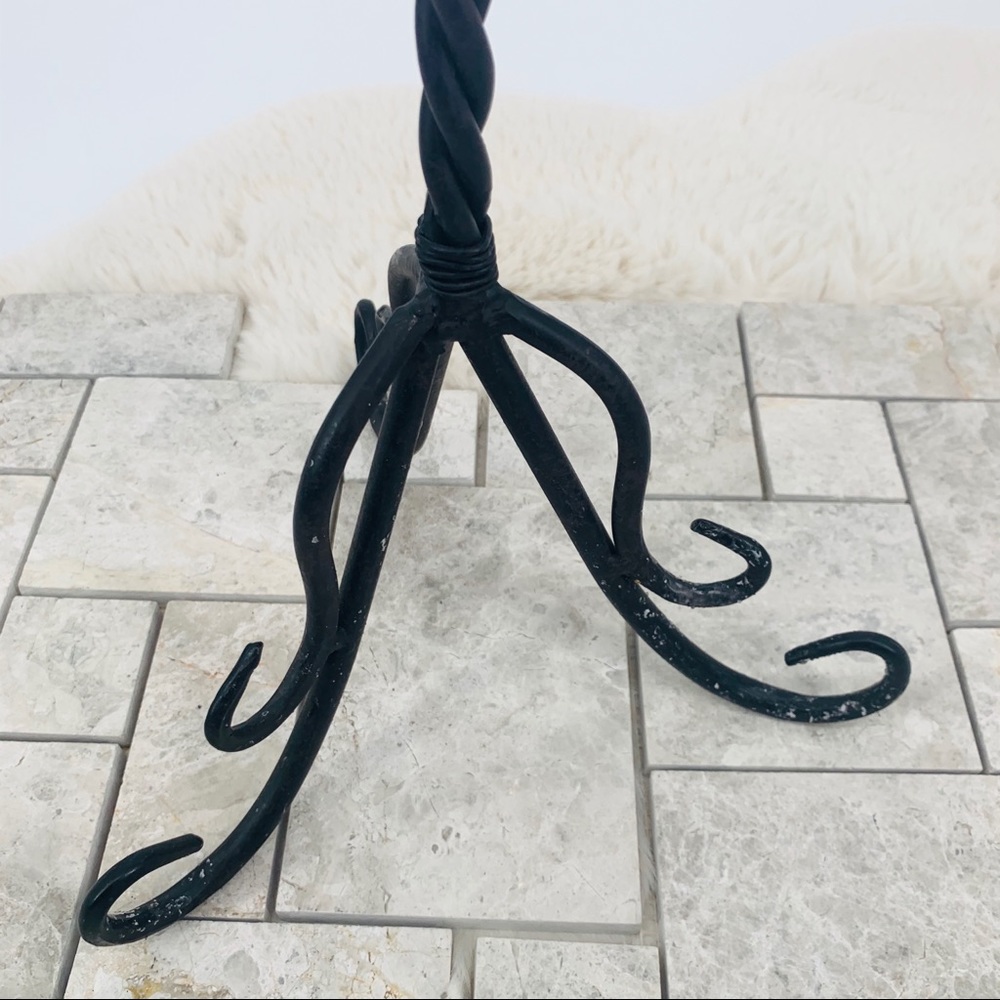 22” Rustic Wrought Iron Candlestick - Picture 5 of 8